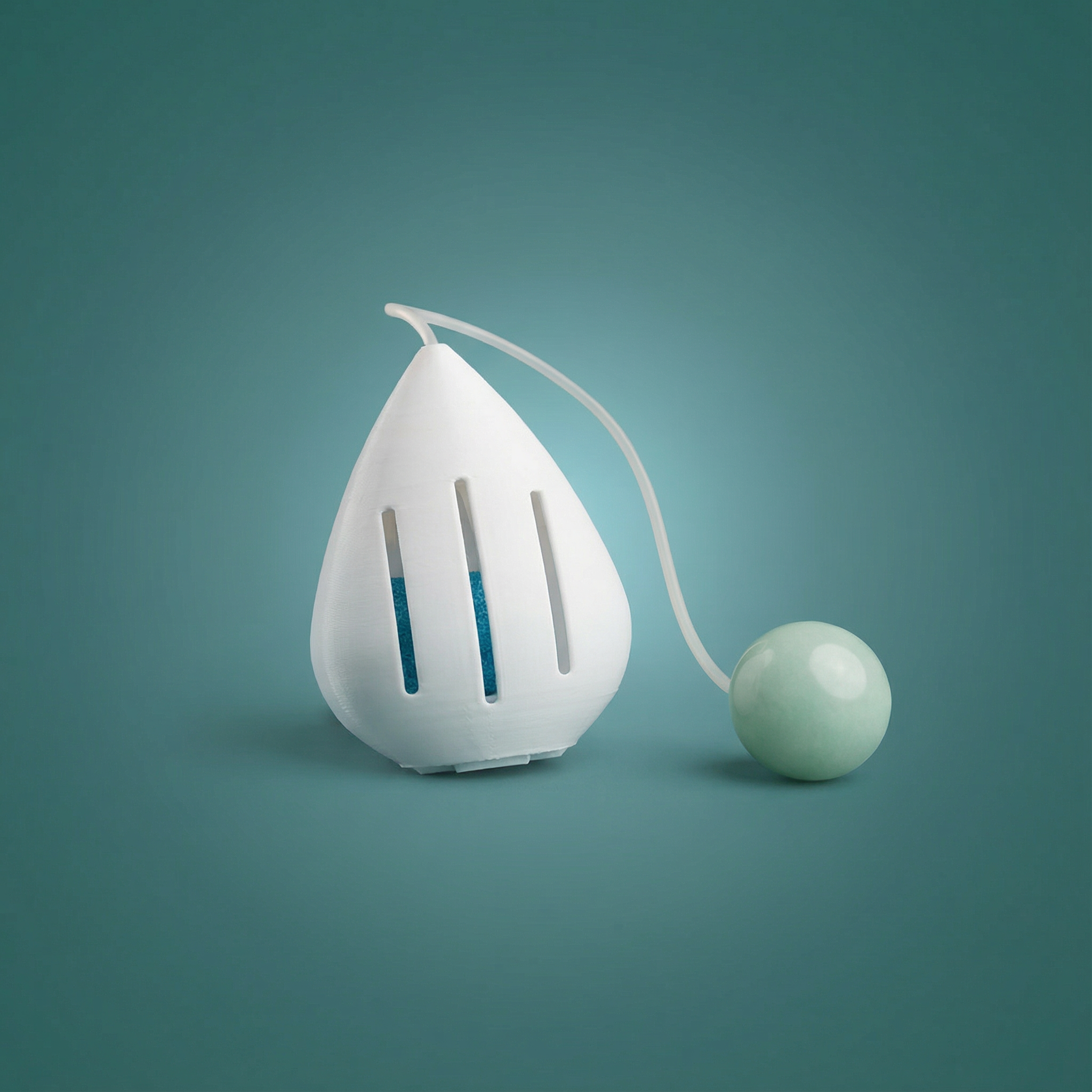 WC-Einhänger "Gocciola", aus PetG; Inkl. 4 Minitabs und Edelstein nach Wahl