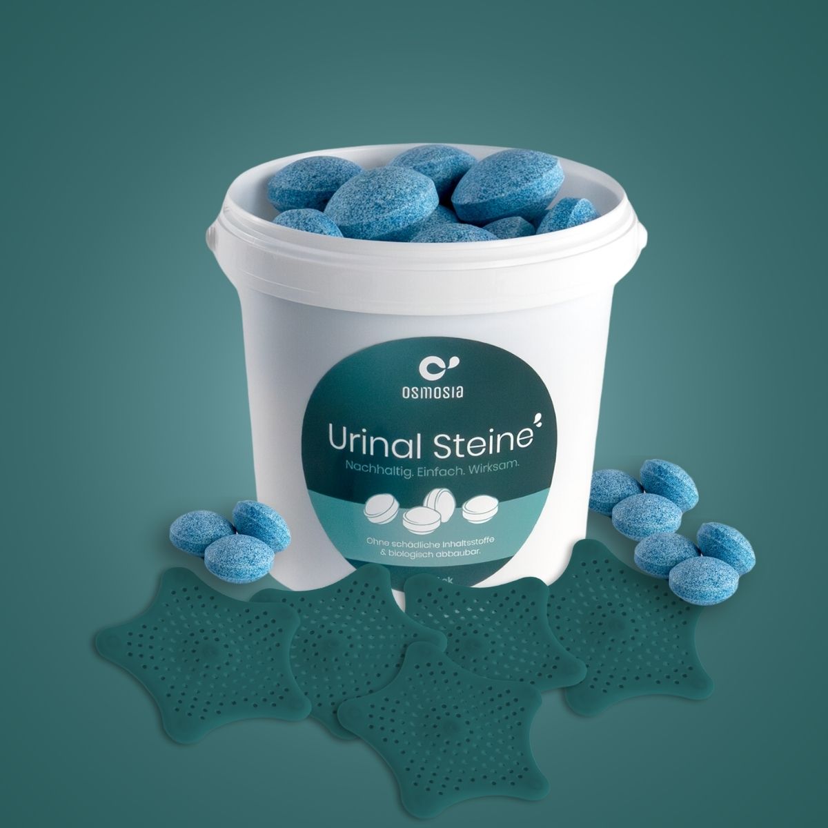 OSMOSIA Urinal Steine 1 x 10 Kg (250 Steine) inkl. 5 x "Seestern" grün - Sparset II